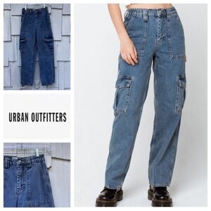 BDG Urban Outfitters High Rise Elastic Skate Cargo Jeans Womens Size 6 L32